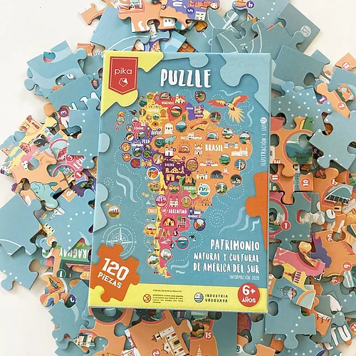Post destacado de la madriguera libros | Producto: PUZZLE DE AMÉRICA DEL SUR 120 PIEZAS